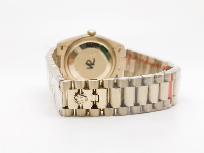 DayDate 36mm Wt 904L Flt YG/YG Gold/Stk QF VR3255