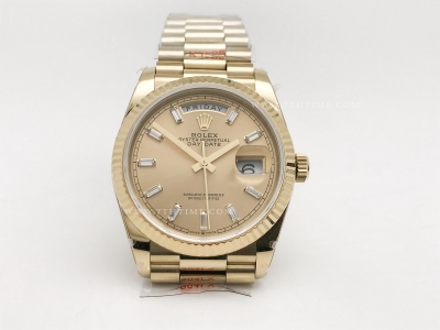 DayDate 36mm Wt 904L Flt YG/YG Gold/Bag QF VR3255