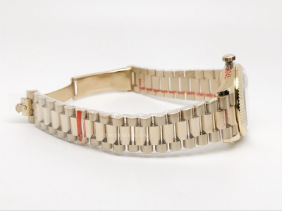 DayDate 36mm Wt 904L Flt YG/YG Silv/Dia QF VR3255