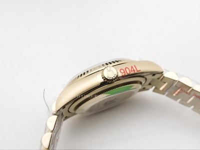 DayDate 36mm Wt 904L Flt YG/YG Grey/Dia QF VR3255