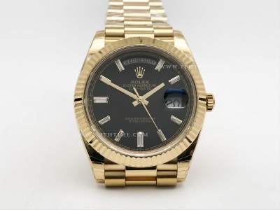 DayDate 40mm Flt Pres YG/YG Blk/Dia EWF VR3255