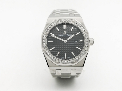 Royal Oak Ladies 67651ST Dia SS/SS Blk/Stk ZF Sw Qtz