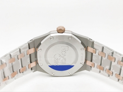 Royal Oak Ladies 67650SR RG/SS Wht/Stk ZF Sw Qtz