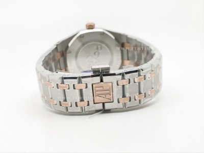 Royal Oak Ladies 67650SR RG/SS Wht/Stk ZF Sw Qtz