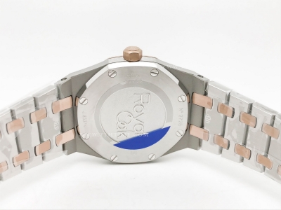 Royal Oak Ladies 67651SR Dia RG/SS Wht/Stk ZF Sw Qtz