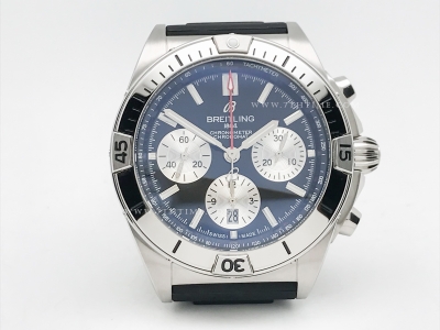 Chronomat B01 V2 SS/RU Blk/Silv/Stk TF Asia 7750