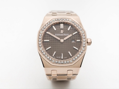 Royal Oak Ladies 67651OR Dia RG/RG Brn/Stk ZF Sw Qtz