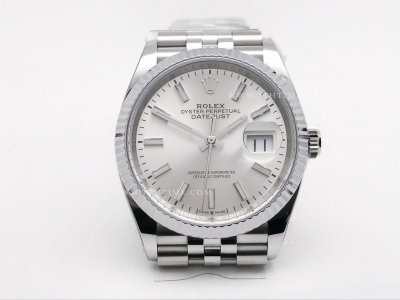 DJ 36mm Jub Flt 904L SS/SS Silv/Stk AR+ VR3235