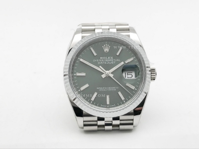 DJ 36mm Jub Flt 904L SS/SS Grn/Stk AR+ VR3235