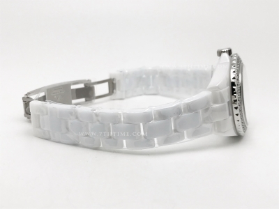 J-12 Ladies 33mm Dia CER/CER Wht/Dia XF Sw Qtz