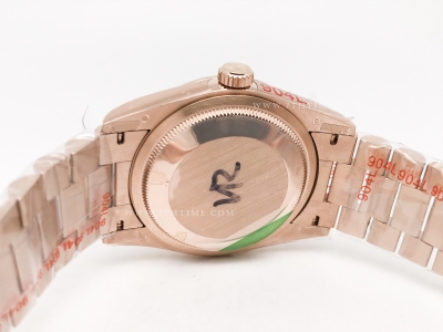 DayDate 36mm 128235 Wt 904L Flt RG/RG Brn/Dia QF VR3255