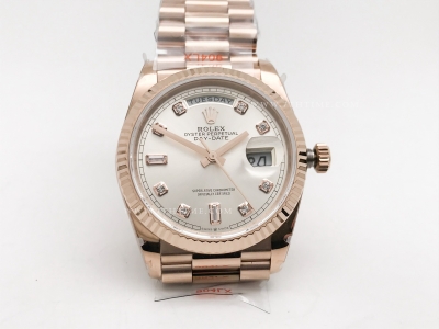 DayDate 36mm 128235 Wt 904L Flt RG/RG RG/Dia QF VR3255