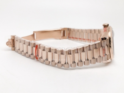 DayDate 36mm Wt 904L Flt RG/RG Brn/Rm Stk QF VR3255