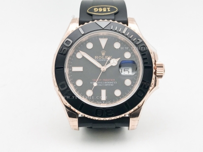 YachtMaster 126655 40mm Wt RG/RU Blk KF VR3235