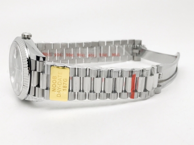 DayDate 40mm 228239 904L Flt Wt SS/SS Blk/Dia Noob A2836