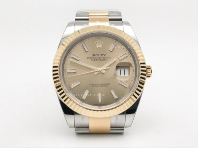 DJ2 41mm Oys Flt 904L YG/SS Gold/Stk Clean VR3235