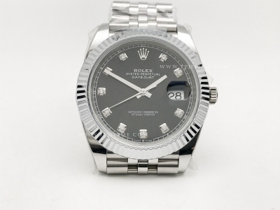 DJ2 126334 41mm Jub Flt 904L SS/SS Blk/Dia JQF VR3235