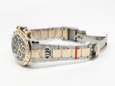 Daytona 116503 904L Wt YG/SS Blk/Dia QF SH4130