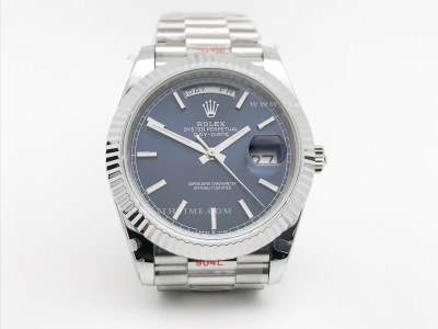 DayDate 40mm 904L Flt SS/SS Blue/Stk GMF A2836