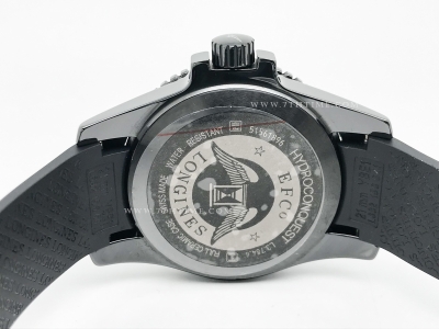 HydroConquest Mens 43mm CER/RU Black HKF Asia 2824