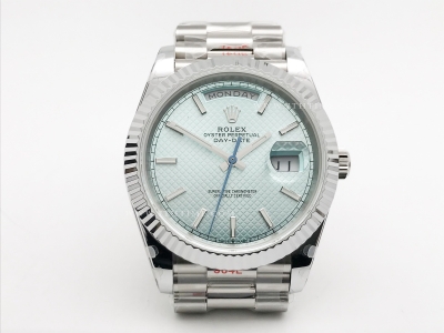 DayDate 40mm 904L Flt SS/SS L-Blue T/Stk GMF A2836