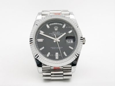 DayDate 40mm 904L Flt SS/SS Blk/Dia GMF A2836