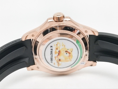 YachtMaster 116695 40mm Wt Dia RG/RU Blk KF VR3235