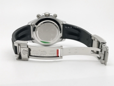 Daytona 116519 904L Wt SS/RU Grey/Stk SWF SH4130