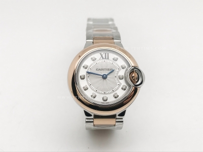 Balon Bleu Ladies 28mm RG RG/SS Wht/Dia V6F V7 Sw Qtz