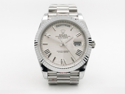 DayDate 40mm 904L Flt SS/SS Silv/Rm/Stk GMF A2836