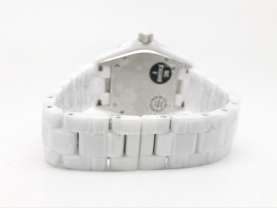 XHANEL J-12 38mm Wht CER/CER Wht/Pink Num Dia HTF A2892