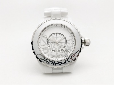 XHANEL J-12 38mm Wht CER/CER Wht/Graffiti HTF A2892