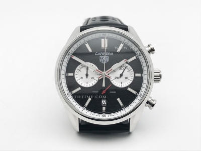 Carrera Chrono 42mm Wht SS/LE Blk/Wht A8F VK63A