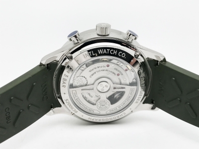 Portuguese Chrono IW3716 Grn SS/RU Wht/Num Z+F A69355