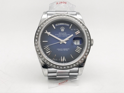 DayDate 40mm 904L B.Dia SS/SS O.Blue/Rm GMF A2836