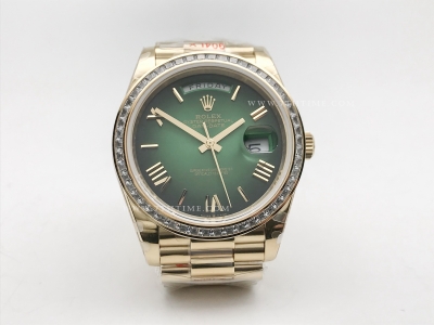 DayDate 40mm 904L B.Dia YG/YG O-Grn/Rm GMF A2836