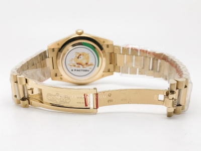 DayDate 40mm 228238 904L Flt Wt YG/YG Wht/Rm KF VR3255