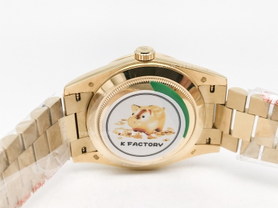 DayDate 40mm 228238 904L Flt Wt YG/YG Wht/Rm KF VR3255