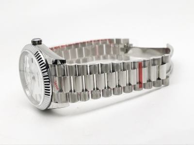 DayDate 40mm 904L Flt SS/SS Wht/Stk GMF VR3255