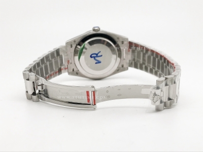 DayDate 40mm 904L Flt SS/SS Wht/Stk GMF VR3255