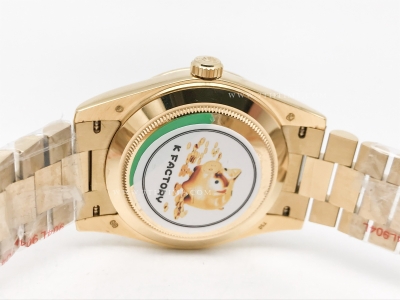 DayDate 40mm 228238 904L Flt Wt YG/YG Blk/Dia KF VR3255