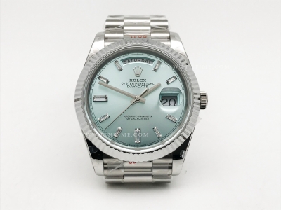 DayDate 40mm 904L Flt SS/SS I-Blue/Dia GMF VR3255