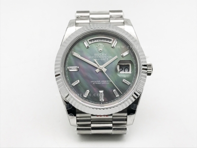 DayDate 40mm 904L Flt SS/SS M-Blk/Dia GMF VR3255