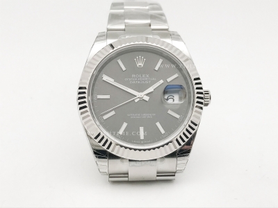 DJ2 41mm 126334 Oys Flt 904L SS/SS Gry/Stk EWE A3235