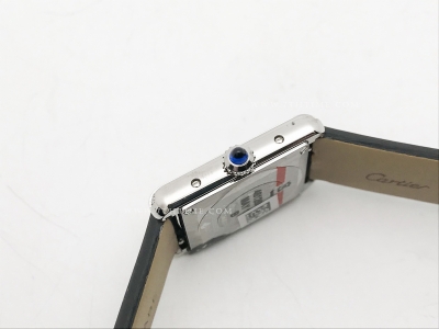 Cartier Tank Must Small Dia SS/LE Wht AF Swiss Qtz