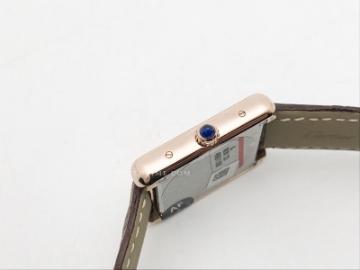 Cartier Tank Solo Small RG/LE Wht AF Swiss Qtz