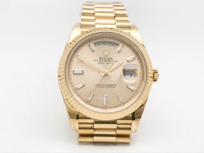 DayDate 40mm 904L Flt Wt YG/YG Blk/B.Dia TMF SH3255