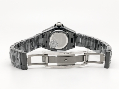 J-12 Ladies 33mm CER/CER Blk/Num XF Sw Qtz