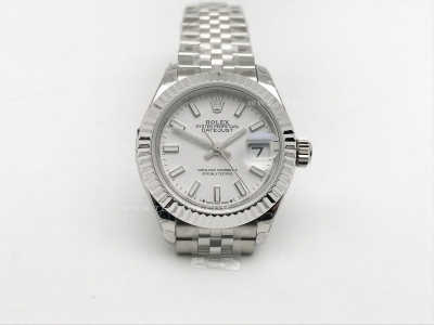 DateJust Ladies 28mm Jub Flt 904L SS/SS White/Stk GMF A2671
