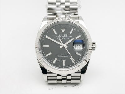 DJ 36mm Jub Flt 904L SS/SS Black/Stk APF